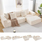 INGEROOM 108" Cloud Sectional Couch with L-Shape Chaise, Modular Sofa Memory Foam, Boneless Sofa with Movable Ottoman, Upholstered Couches for Living Room Bedroom, No Assembly Required, Beige