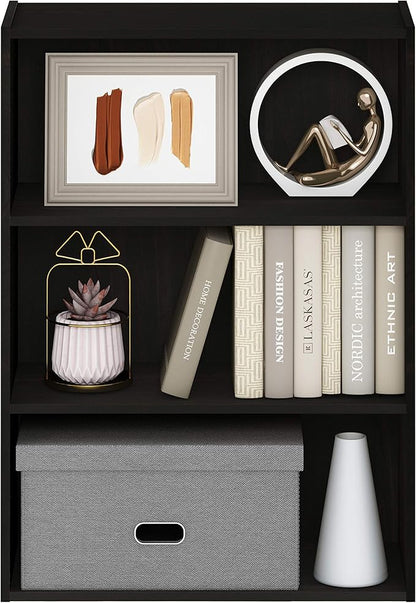 Furinno Pasir 3-Tier Open Shelf Bookcase, Espresso