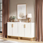 Tribesigns Modern Sideboards, Buffet Cabinet with 4 Doors and Adjustable Shelves (White)