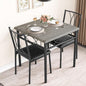 IDEALHOUSE Dining Table Set for 2, Square Dinner Table Sets with 2 Upholstered Chairs, Small Kitchen Table and Chairs for 2, Corner Dining Room Table Set for Apartment, Small Space, Dinner, Retro Gray