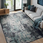 Washable Area Rugs 5'x7' Non-Slip Modern Abstract Soft for Living Room Entryway Bedroom Nursery, Print Pattern, Blue Black Teal