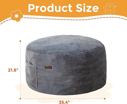MAXYOYO Kids Bean Bag Chair, Stuffed Faux Fur Bean Bag for Toddler, Ultra Soft Floor Sofa with High-Density Foam Filling, Lazy Chair for Living Room, Playroom, Nursery Room
