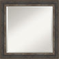 Amanti Art Brown Wall Mirror 25x25 Alta Rustic Char Square Bathroom Mirror for Wall Decor Living Room, Medium Rustic Farmhouse Frame, Hangs Horizonally and Vertically, Bathroom Decor, Beveled Edge