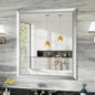 36x32 Inch Silver Bathroom Mirror for Wall, Thick Metal Framed Rectangle Mirrors for Over Sink, Bedroom, Living Room, Entryway, Anti-Rust, HD Tempered Glass
