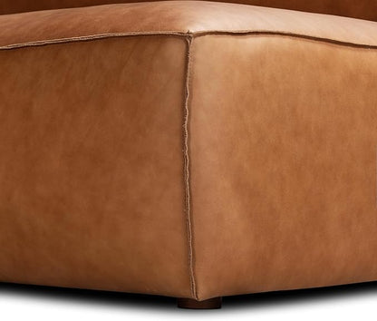 POLY & BARK Piazza Reversible Corner Sectional 125" Sofa in Bourbon Tan