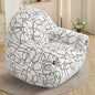 DAICO Bean Bag Chairs for Adults Bean Bag Sofa with Armrests Comfy Accent Chair White Single Lazy Floor Sofas with Foam for Living Room Reading Bedroom Gaming Office (Stripe Pattern)