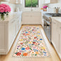 Runner Rug for Entryway: 2.6x8 Kitchen Rugs Non Slip Washable Ultra-Thin Soft Floral Carpet Indoor Floor Stain Resistant Carpets for Hallway Bedroom Kitchen Laundry Bathroom Dorm Beige