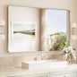TokeShimi 48x30 Brushed Nickel Bathroom Wall Mirror Vanity Metal Frame Round Corner Rectangular for Home Decor Living Room Entryway