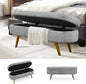 NicBex Ottoman Bench with Storage for Bedroom, 43.5" Upholstered End of Bed Bench with Rubber Wood Legs, Linen Storage Bench for Living Room or Entryway,