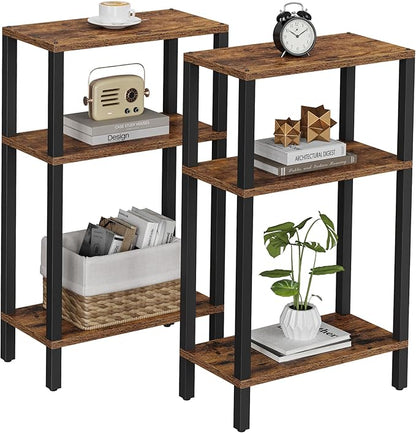 TUTOTAK Small Side Table, Narrow End Table, Skinny Sofa Table, Slim Nightstand, Couch Table, Living Room, Bed Room, Brown TB01BB0772
