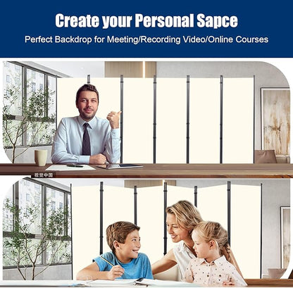 Room Divider 6FT Portable Room Dividers and Folding Privacy Screens, 132'' W Fabric Divider for Room Separation, 6 Panel Partition Room Dividers Freestanding Wall Divider Screen for Dorm Studio Office