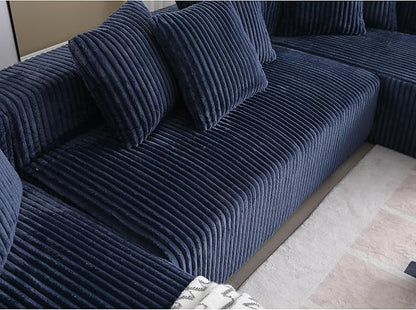 Free Combination Cloud Boneless Modular Sectional Sofa with Chaise Lounge,Modern Minimalist Upholstered Couches, Oversized U Shaped Lounge Sofa Couch w/ 8 Pillows