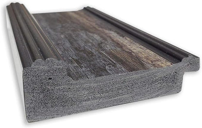 Amanti Art Brown Wall Mirror 28x34 Rail Rustic Char Rectangle Bathroom Mirror for Wall Decor Living Room, Large Rustic Farmhouse Frame, Hangs Horizonally and Vertically, Bathroom Decor, Beveled Edge