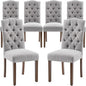 Tufted Upholstered Parsons Dining Chair with Sturdy Solid Wood Legs
