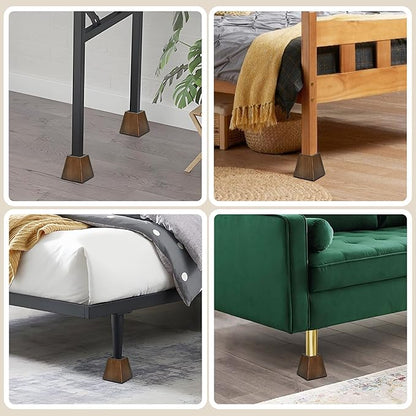 Sopicoz Wooden Furniture Risers Tapered Bed Risers (Brown 4pcs, 4 inch Pyramid)