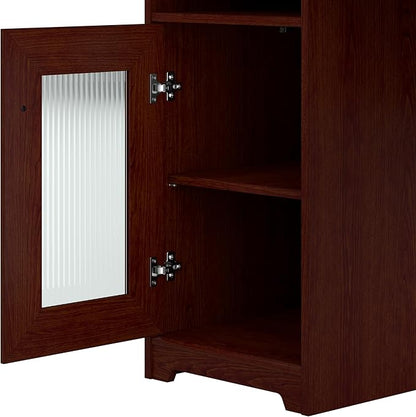 Bush Furniture Cabot L Shaped Computer Desk in Harvest Cherry | Corner Table with Drawers for Home Office