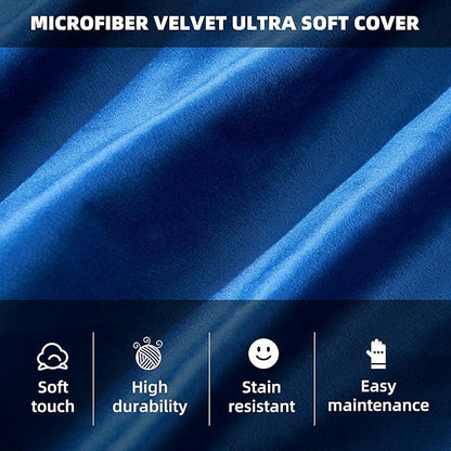 HABUTWAY Bean Bag Chair 3Ft Luxurious Velvet Ultra Soft Fur with High Rebound Memory Foam Bean Bag Chairs for Adults Plush Lazy Sofa with Fluffy Removable Sponge 3' (Blue)