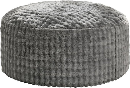 Hobestluk Bean Bag Chairs 3ft Beanbag Chair with Filler Adult Bean Bags with Fluffy & Machine Washable Cover, Giant Bean Bag Chairs for Adults (Grey, 3FT-36" x 36" x 22")