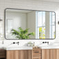 Bathroom Mirror 55" x 30", Large Rectangle Wall Mirror, Black Metal Frame Wall Mounted Mirrors for Bathroom, Vanity, Bedroom, Entryway Decor(Horizontal/Vertical)