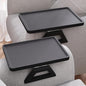 2 Pack Couch Arm Tray,Bamboo Folding Sofa Tray,Sofa Armrest Trays Clip-On Couch Desk for Drinks,Snacks,Phone,Remote Control（Black）