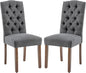 Tufted Upholstered Parsons Dining Chair Set Fabric Diner Accent Stylish Modern Kitchen Living Room with Button Sturdy Solid Wood Legs