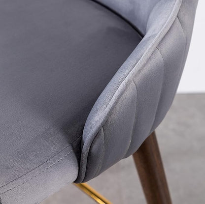 Roundhill Furniture Leland Fabric Upholstered Counter Height Wingback Stools, Set of 2, Gray