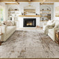 12x15 Washable Area Rug Brown Grey Abstract Neutral Living Room Bedroom Large Throw Rug Non Slip Soft Distressed Low Pile Indoor Floor Carpet for Kitchen Office Entryway
