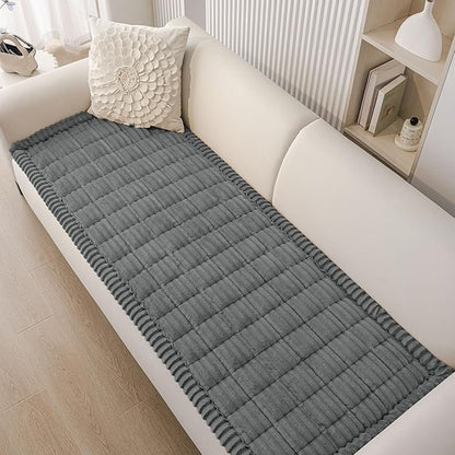 Smiry Couch Cover for Dogs Washable, Non Slip Fuzzy Pet Couch Covers for 3 Cushion Sofa Pet Friendly, Thick Soft Sofa Slipcovers Cushion Protector (Dark Grey, 27.6" x 70.9")