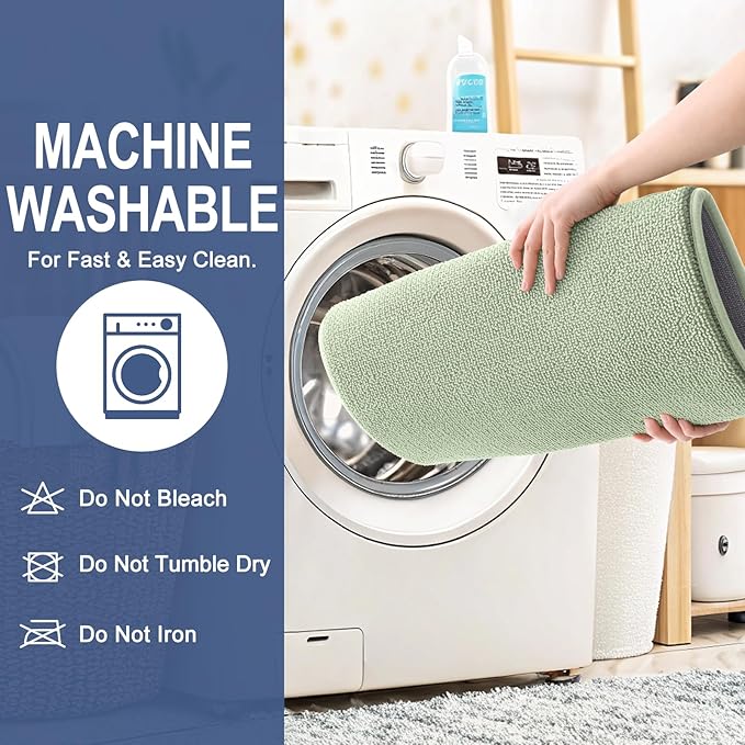 OLANLY Thick Memory Foam Bath Mat Rug 34x21, Extra Soft Absorbent Bathroom Rug, Quick Dry Bath Mats, Non-Slip, Machine Washable Carpet for Bathroom, Tub and Shower, Home Decor Accessories, Sage Green
