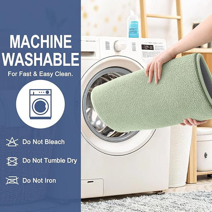 OLANLY Thick Memory Foam Bath Mat Rug 47x17, Extra Soft Absorbent Bathroom Rug, Quick Dry Bath Mats, Non-Slip, Machine Washable Carpet for Bathroom, Tub and Shower, Home Decor Accessories, Sage Green