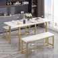 VECELO 3-Piece 63" Extendable Kitchen Table with Benches/Chairs, Modern Breakfast Dinette/Dining Room Set for 4/6/2, Small Space Saving Design, Easy Assembly