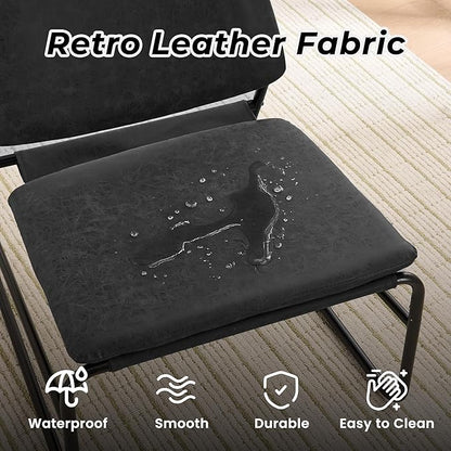 DAICO Modern Accent Chair Comfy Living Room Chair Armless Sling Accent Chairs Upholstered Side Sitting Chairs with Metal Frame for Office Reception Reading Bedroom Waiting Room, Black