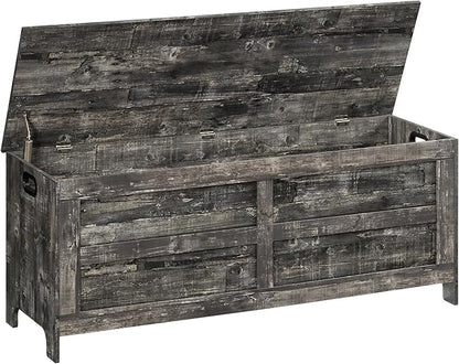 Storage Chest, 47.2” Large Toy Chest, Entryway Storage Trunk, Storage Bench with Safety Hinge, Entrance Bench for Living Room, Entrance, Bedroom, Vintage Gray SCRP48901
