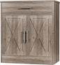 Shintenchi Farmhouse Storage Cabinets with Doors and Shelves,Kitchen Barn Door Storage Cabinet with Drawers,Coffee Bar Cabinet Buffest Sideboard for Dining Room,Living Room,Bathroom,Entryway,Ash Grey