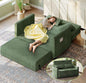 53” Convertible Sofa Bed Couch, Corduroy Couch Bed, 6-Position Loveseat Sleeper Sofa, Love Seat Sleeper Bed 23.6" Extra Deep Seat, Modern Couches for Living Room/Apartment/Home/Office, Green