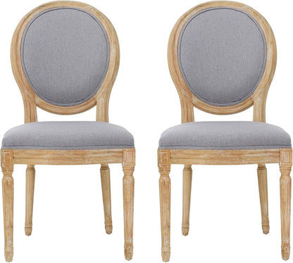 Christopher Knight Home Phinnaeus Fabric Dining Chairs, 2-Pcs Set, Light Grey