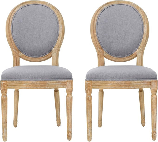 Christopher Knight Home Phinnaeus Fabric Dining Chairs, 2-Pcs Set, Light Grey