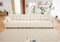 Modern Chenille Fabric 4-Seat Sofa w/ 2 Pillows, Premium Upholstery Living Room Couch with Tufted Backrest & Comfortable Armrests and High-Resilience Memory Foam Cushions,White