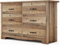 LINSY HOME 6 Drawers Dresser for Bedroom, Wood Bedroom Dresser Modern Drawer Chest, 6 Chest of Drawer, Tall Dresser for Closet, Dressers Organizer for Living Room, Closet, Hallway, Nursery