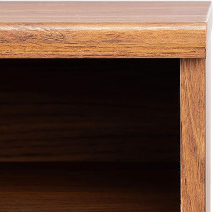 SAFAVIEH Aurelio TV Stand for up to 55" Flatscreen – Walnut Brown, 1 Sliding Door with Interior Storage and Open Shelves, Entertainment Media Console (MED9600A)