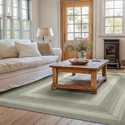 Grey Cloud Jute Braided Area Rug, 6x9' Rectangle - Grey, Warm Farmhouse Country Decor, Perfect for Living Rooms, Bedrooms and Dining Rooms - Pet Friendly and Easy to Clean