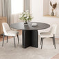 Casaphoria Kitchen Table Set with 2 Chairs, 45" Round Dining Kitchen Table & Chairs Set for 4-6, Wood Modern Dining Table for Living Room, Easy Assembly, Black