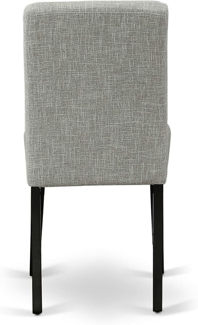 East West Furniture DUAB7-BLK-06 7 Piece Dining Room Table Set Consist of a Rectangle Kitchen Table and 6 Shitake Linen Fabric Parson Dining Chairs, 36x60 Inch, Black