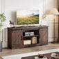 GAOMON Farmhouse 59" TV Stand Up to 65 Inches, Mid Century Modern TV Entertainment Center with Storage Cabinets & Open Shelves, Wood TV Cabinet for Living Room, Brown
