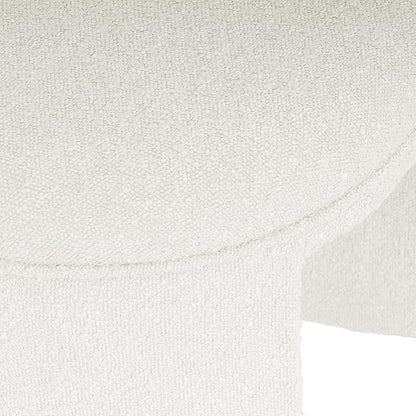 HomePop Quinn Modern Ottoman Home Décor|Ottoman for Living Room & Bedroom - Cream White Boucle