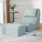Giant Bean Bag Chair for Adults,Corduroy Chaise Lounge with Unrivaled Back Support, Detachable Neck Pillow, Comfortable Ottoman & Washable Cover for Living Room, Bedroom, Garden(Mint Green)