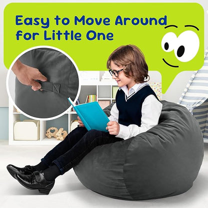 Hobestluk Bean Bag Chairs 2.5FT Bean Bag Chair with Memory Foam Filled & Machine Washable Cover,Beanbag Chair, Small Bean Bag Chairs for Playroom, Living Room, Bedroom