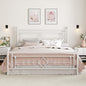 SHA CERLIN 14 Inches King Size Metal Platform Bed Frame/Vintage Iron-Art Headboard and Footboard/Mattress Foundation for Storage/No Box Spring Needed/Noise-Free/Easy Assembly/White