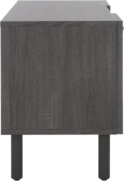 SAFAVIEH Home Collection Ophelia Distressed Black 2-Door 2-Shelf Entertainment Media Stand (Fits up to a 50" Flatscreen TV)