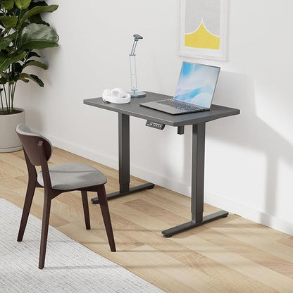 JOY worker Small Electric Standing Desk, 35" x 20" Whole Piece Height Adjustable Desk with Memory Controller, Black Sit to Stand Desk Workstation for Home Office